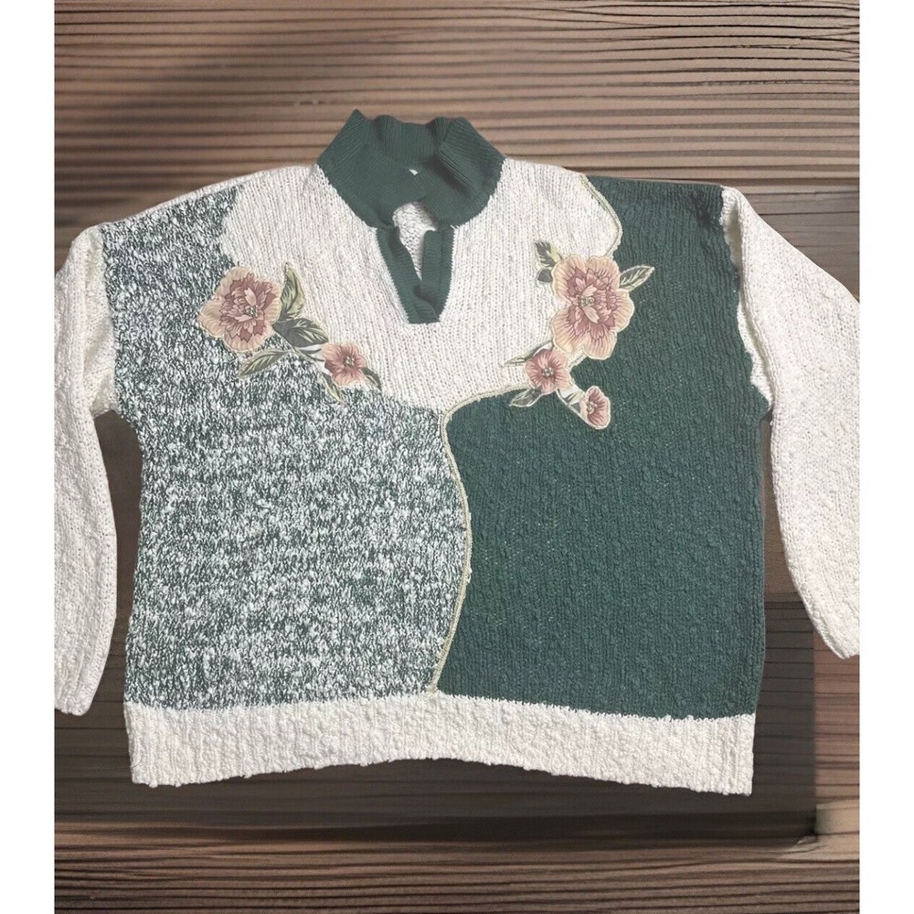 Separate Issue VintageAcrylic Sweater Floral Pattern Women's Size  (2X)